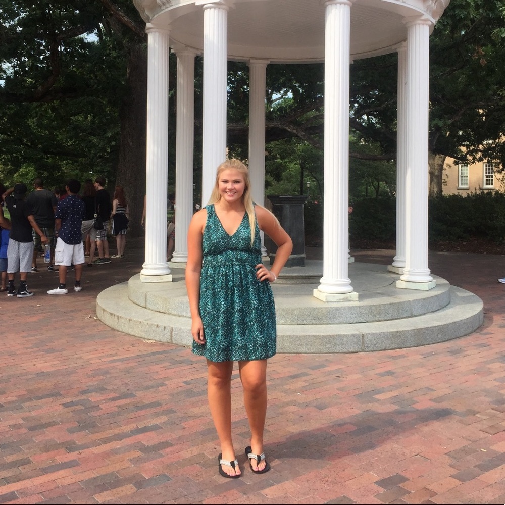 Forever 21 Green and White Dress